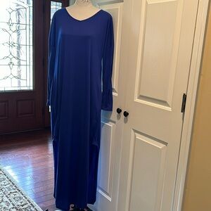 Royal purple maxi dress with side slits.